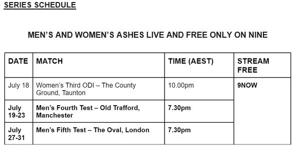 The Ashes Fourth Test on Channel 9