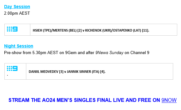 Australian Open on Channel 9