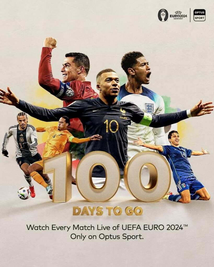 UEFA EURO 2024 on Optus Sport - 100 days to go