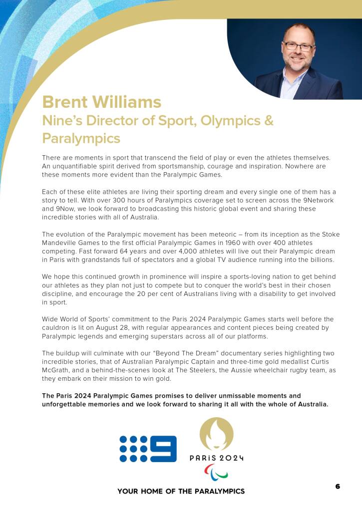9Network announces world class Paralympic games coverage line-up for Paris 2024