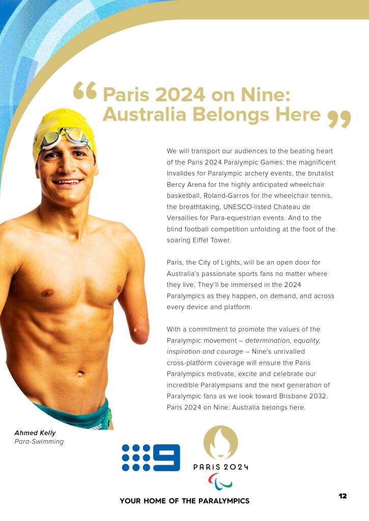 9Network announces world class Paralympic games coverage line-up for Paris 2024