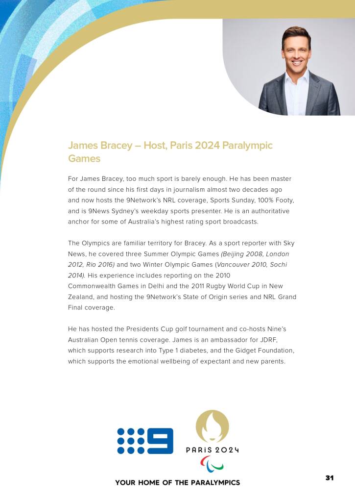 9Network announces world class Paralympic games coverage line-up for Paris 2024