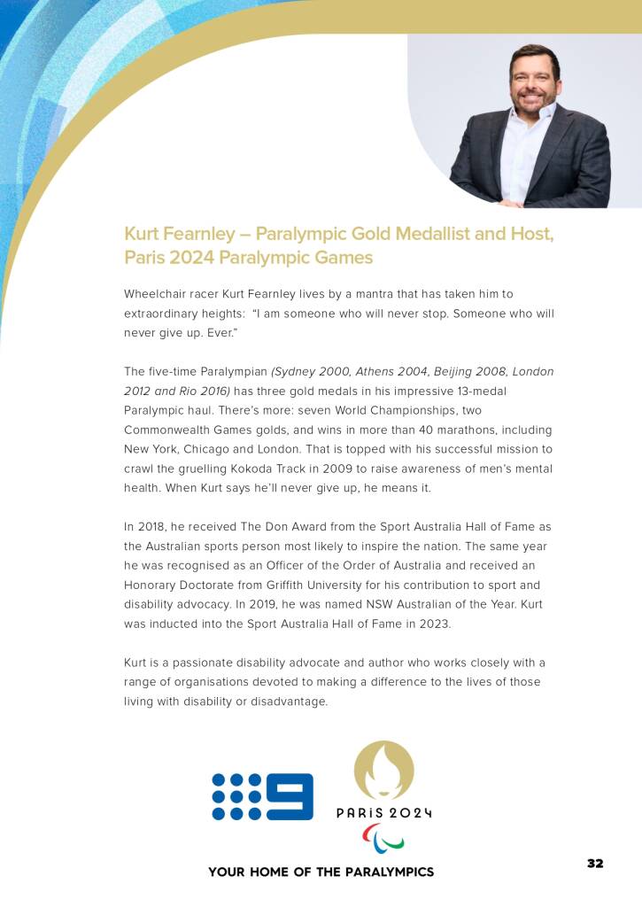 9Network announces world class Paralympic games coverage line-up for Paris 2024