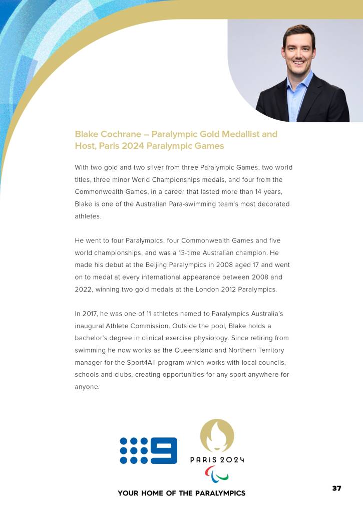 9Network announces world class Paralympic games coverage line-up for Paris 2024