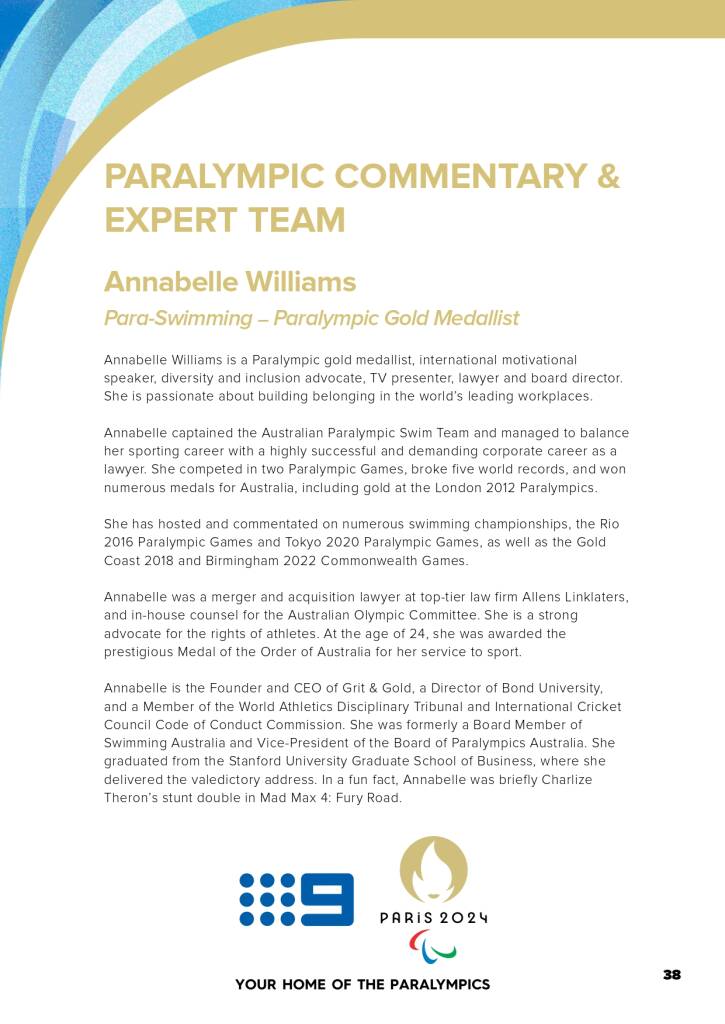 9Network announces world class Paralympic games coverage line-up for Paris 2024