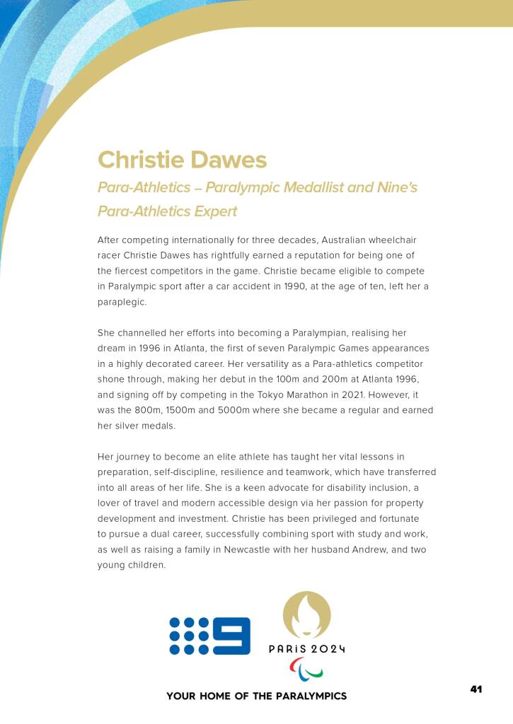 9Network announces world class Paralympic games coverage line-up for Paris 2024