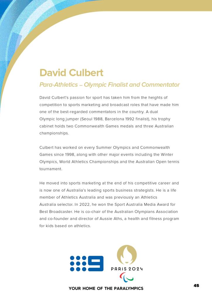 9Network announces world class Paralympic games coverage line-up for Paris 2024