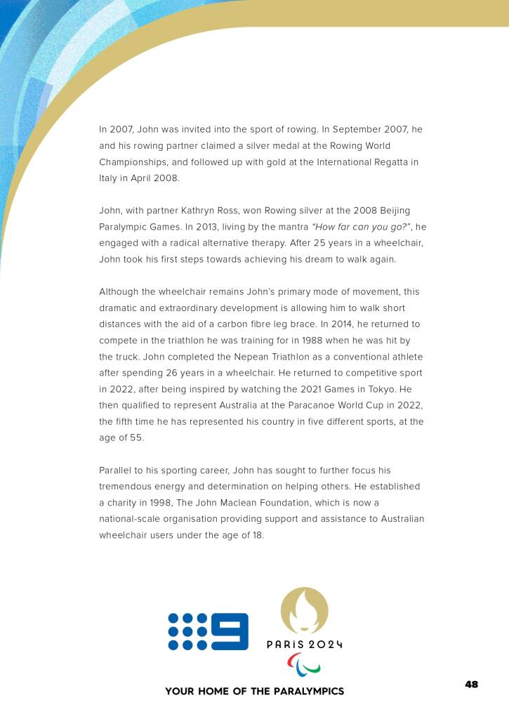 9Network announces world class Paralympic games coverage line-up for Paris 2024