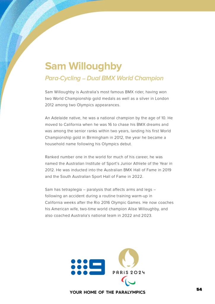 9Network announces world class Paralympic games coverage line-up for Paris 2024