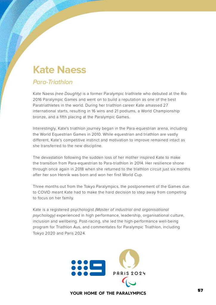 9Network announces world class Paralympic games coverage line-up for Paris 2024