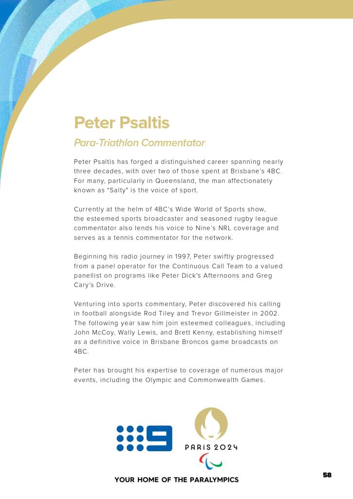 9Network announces world class Paralympic games coverage line-up for Paris 2024