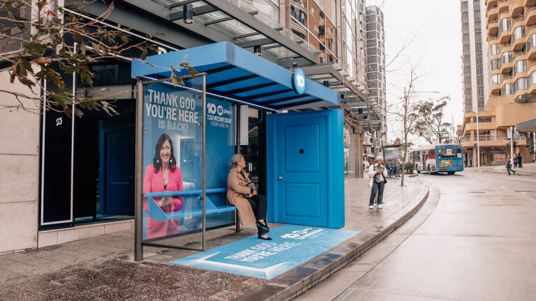 Thank God You're Here on 10 has commuters peeking through the door