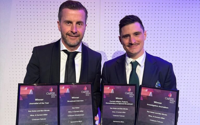 Dan Nolan & Ben Stivala honoured as joint journalists of the year