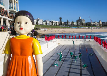 Squid Game on Netflix takes over Bondi icebergs