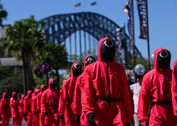 Squid Game on Netflix takes over Sydney Harbour