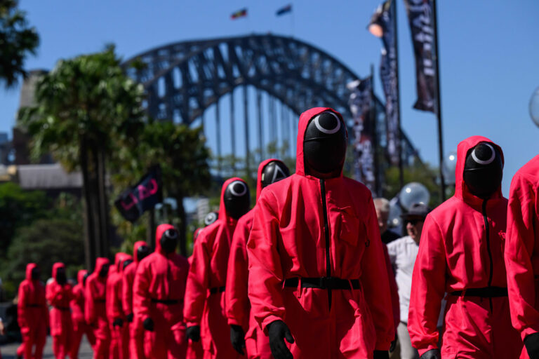 Squid Game on Netflix takes over Sydney Harbour