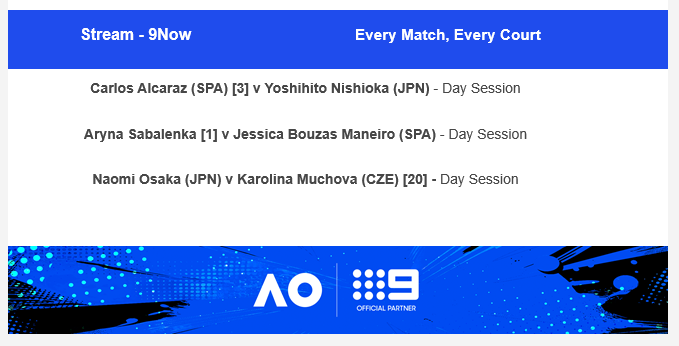 Australian Open 2025 on Channel 9: Day 4