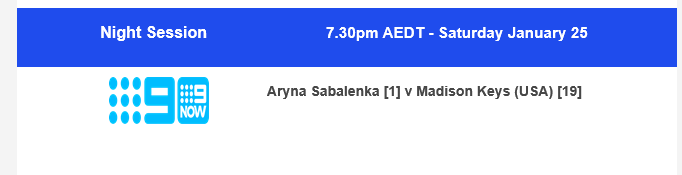 Australian Open 2025 on Channel 9: Day 14