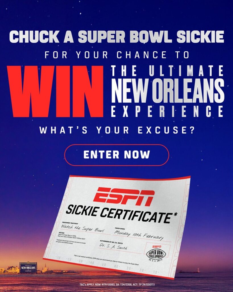 NFL on ESPN launches Super Bowl Sickie campaign