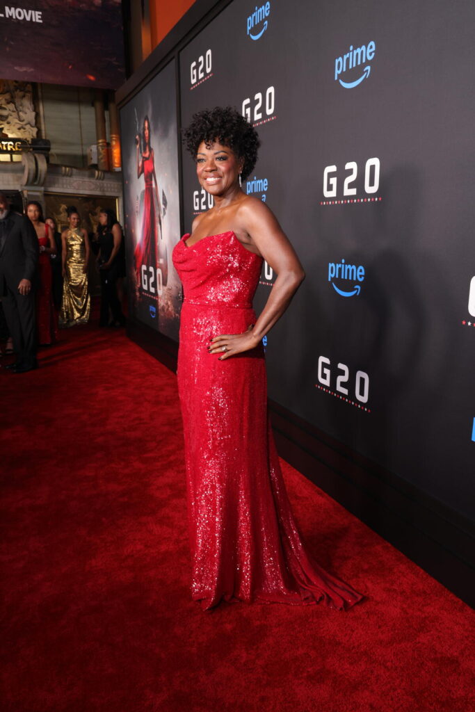Viola Davis arrives at the world premiere of G20 on Prime Video