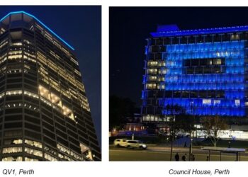 Perth lights up in blue to celebrate Channel 9 Perth's '60 Years'
