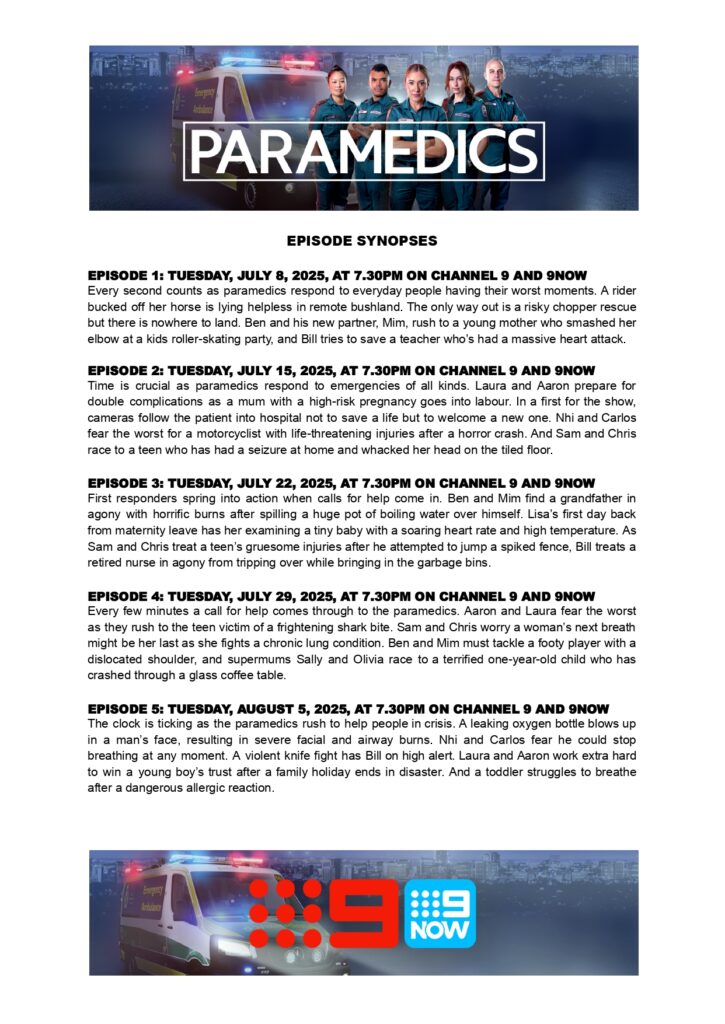 Paramedics on Channel 9 returns for season 6