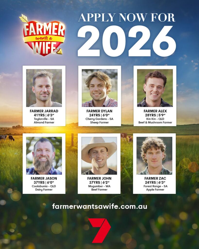Farmer Wants A Wife on Channel 7 meet the 2026 farmers