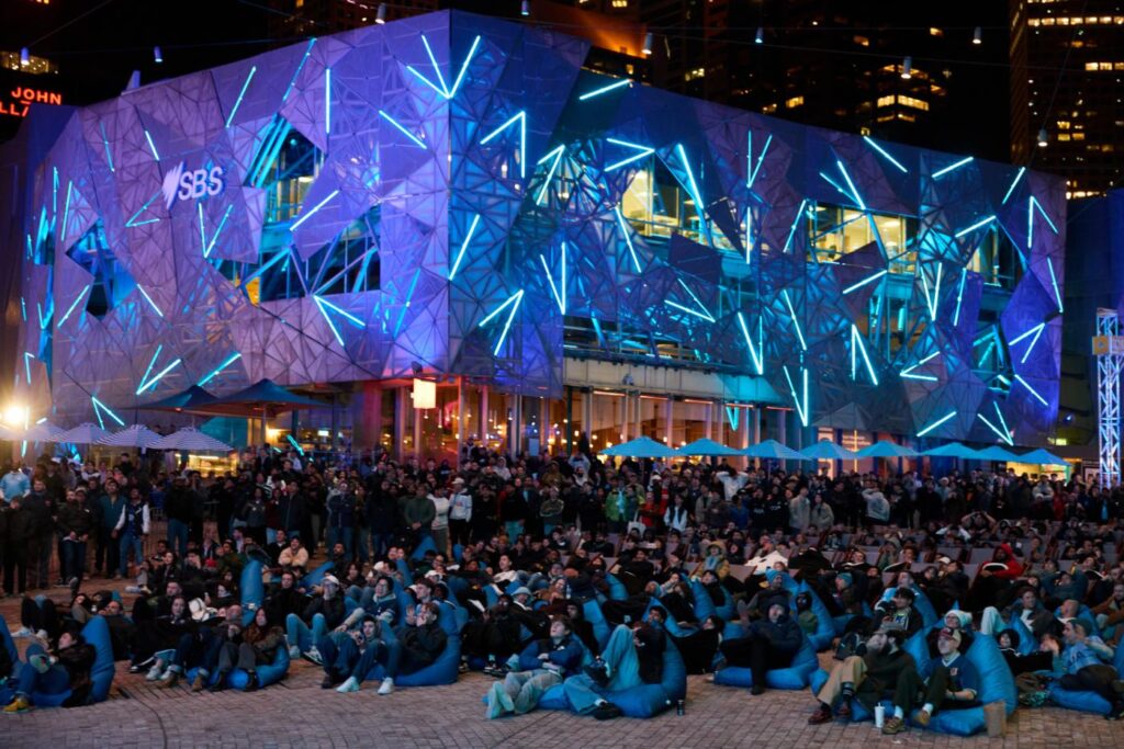 Thousands gather at Fed Square for Stan Sport's Premiere League Live Site