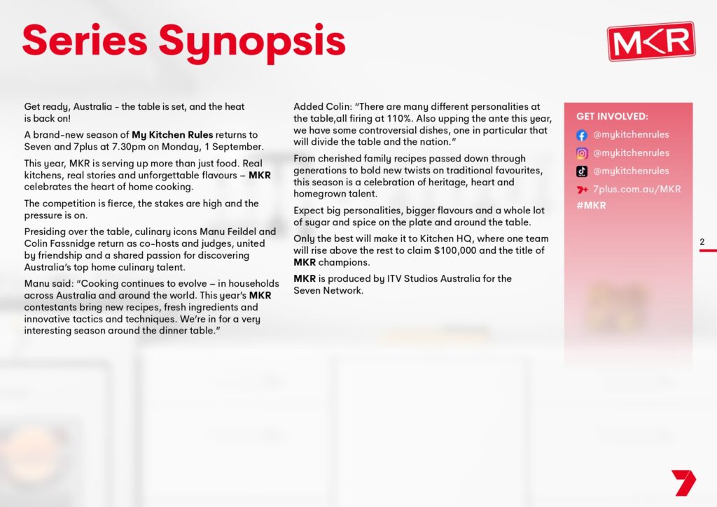 MKR on Channel 7 and 7plus meet the 2025 teams