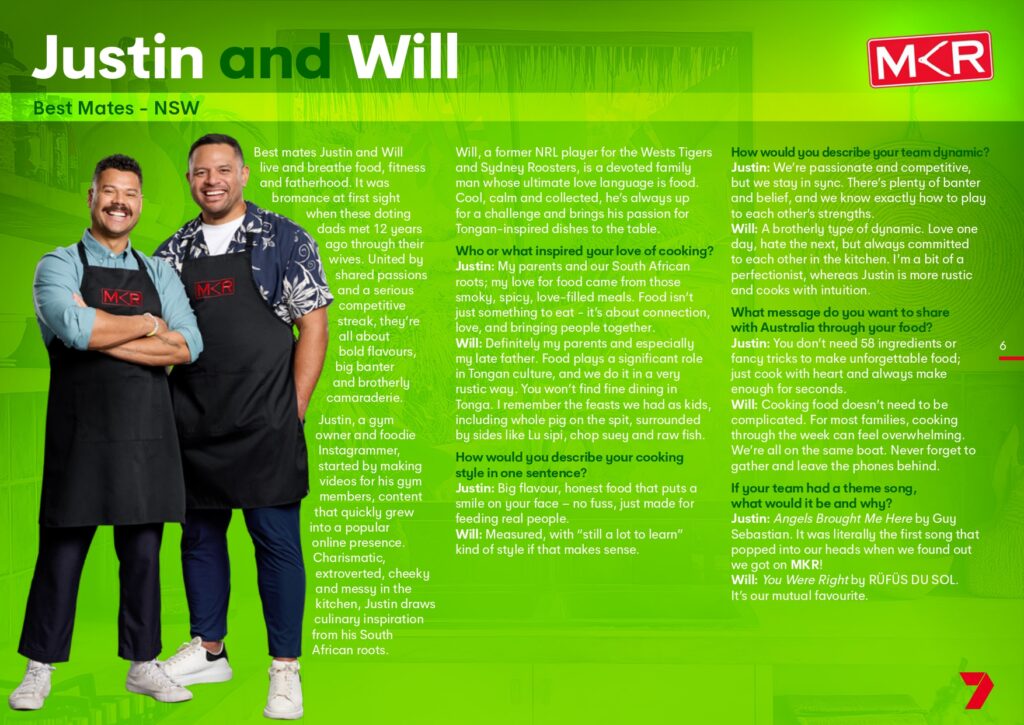 MKR on Channel 7 and 7plus meet the 2025 teams