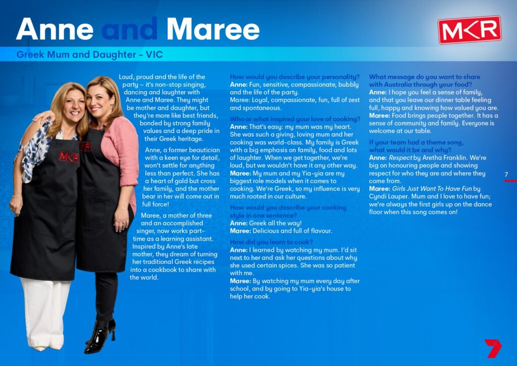 MKR on Channel 7 and 7plus meet the 2025 teams