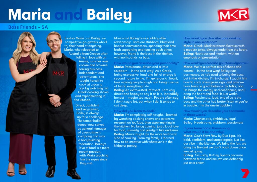 MKR on Channel 7 and 7plus meet the 2025 teams