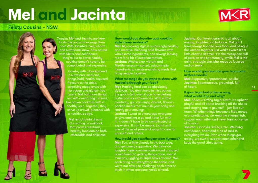 MKR on Channel 7 and 7plus meet the 2025 teams