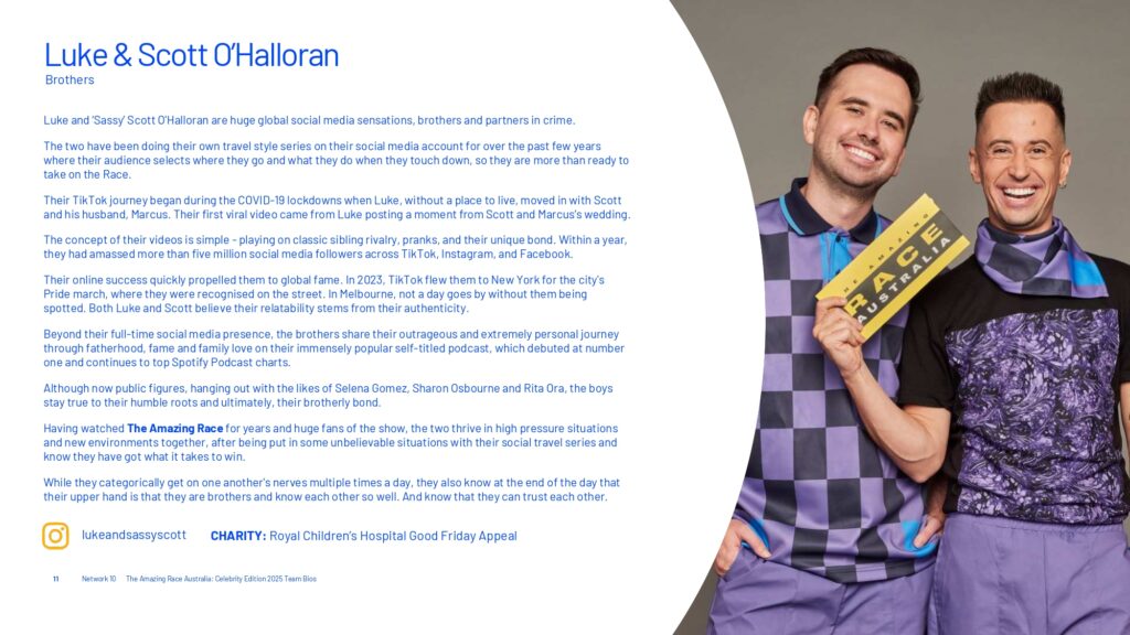 The Amazing Race Australia: Celebrity Edition on 10 premieres 8 September