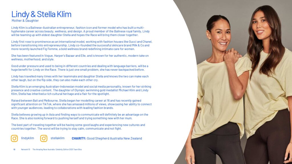 The Amazing Race Australia: Celebrity Edition on 10 premieres 8 September