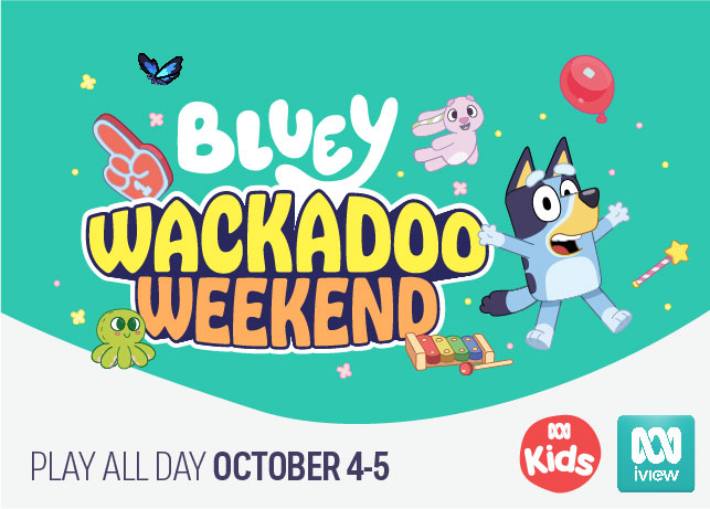It’s the Bluey Wackadoo Weekend! Two days of non-stop fun coming to ABC Kids