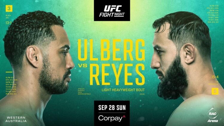 UFC Fight Night Perth: Ulberg vs Reyes Live Sunday on ESPN