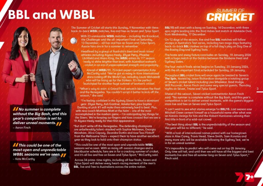 Seven's Summer of Cricket starts now