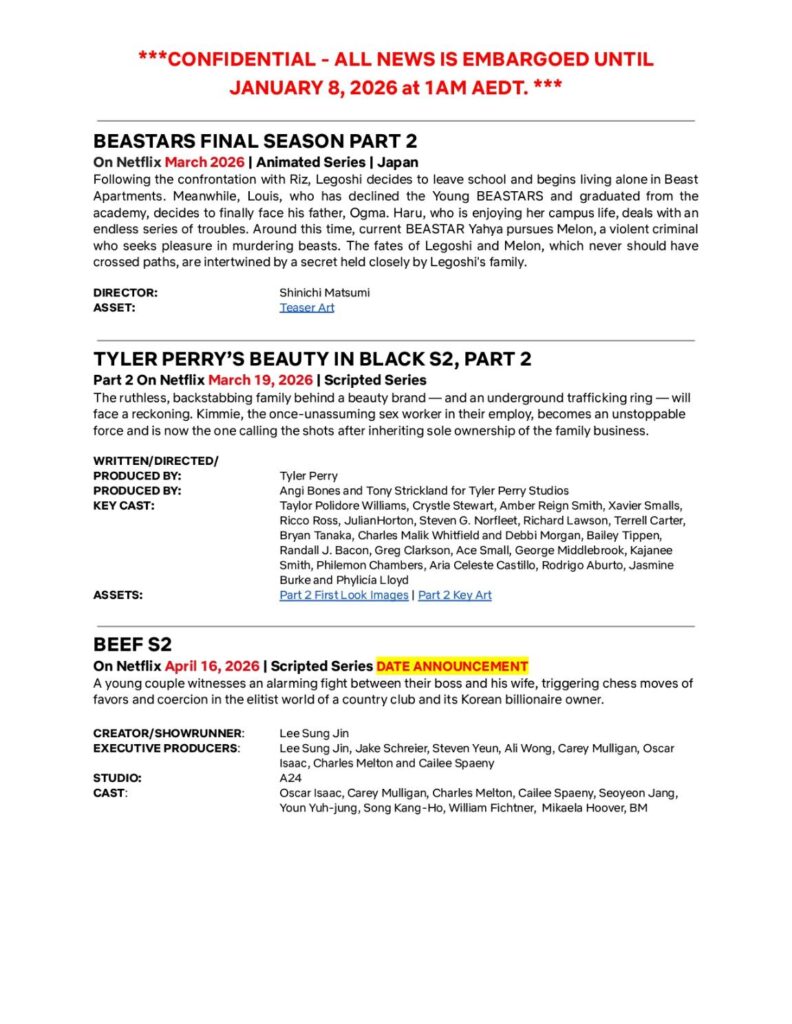 Netflix debuts highly anticipated 2026 slate