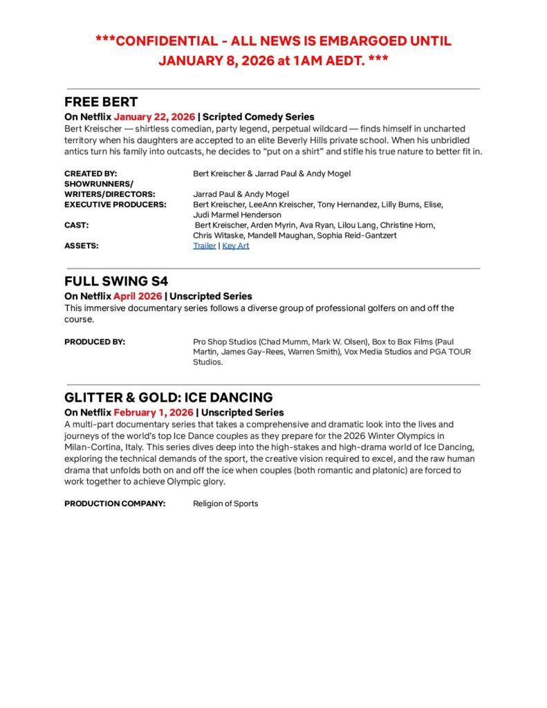 Netflix debuts highly anticipated 2026 slate