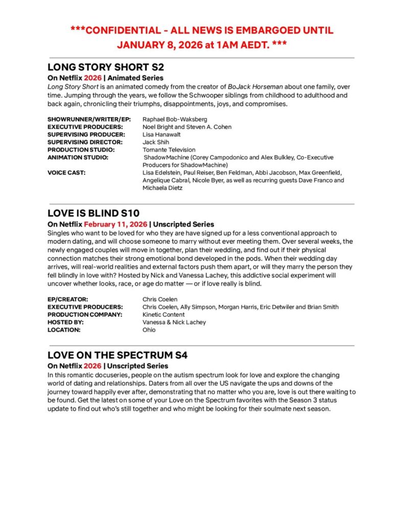 Netflix debuts highly anticipated 2026 slate