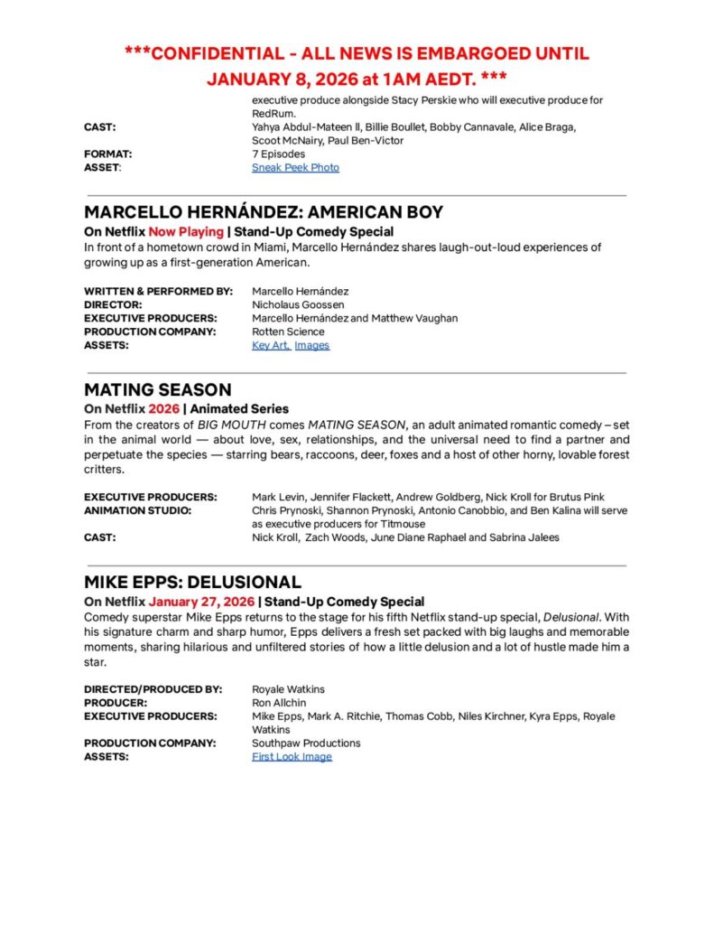 Netflix debuts highly anticipated 2026 slate