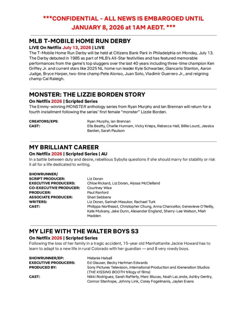 Netflix debuts highly anticipated 2026 slate