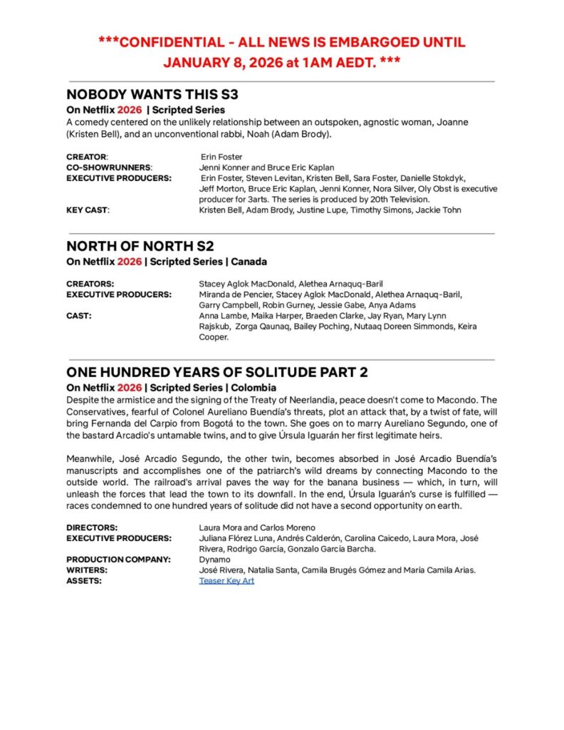 Netflix debuts highly anticipated 2026 slate