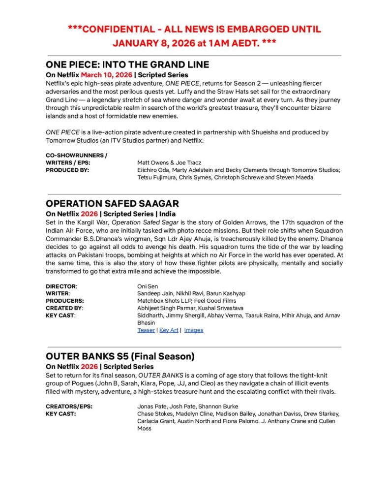 Netflix debuts highly anticipated 2026 slate