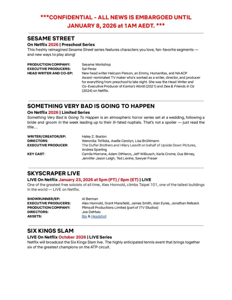 Netflix debuts highly anticipated 2026 slate