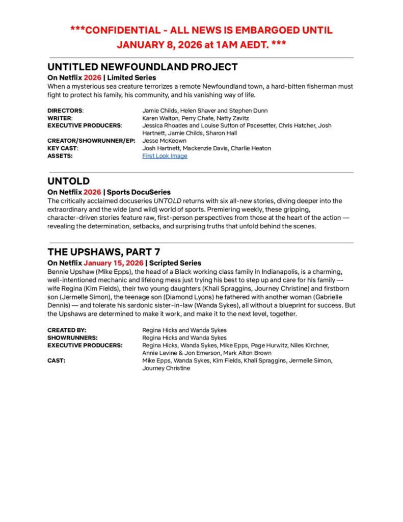 Netflix debuts highly anticipated 2026 slate