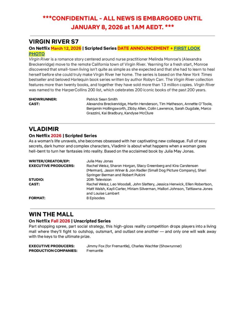 Netflix debuts highly anticipated 2026 slate