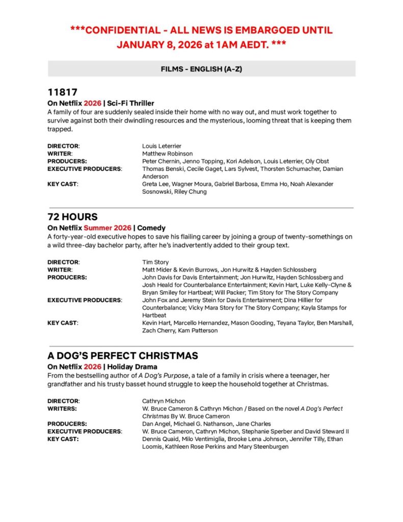 Netflix debuts highly anticipated 2026 slate