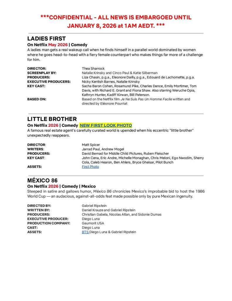 Netflix debuts highly anticipated 2026 slate